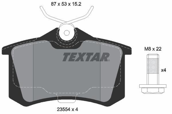 

Колодки тормозные задние AUDI A3/A4 10/96- VW Golf-3 GTi,2.8 VR6 92- Golf-4 99- Pas TEXTAR