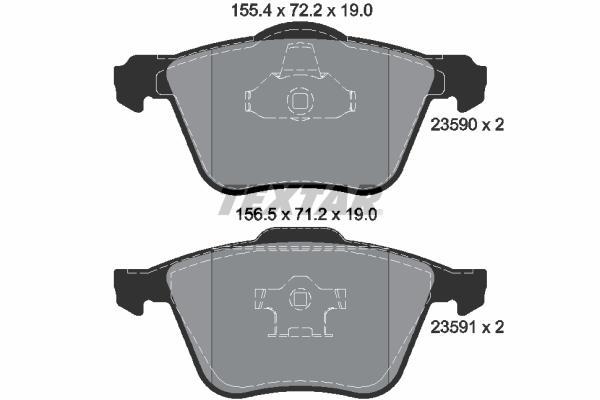 

Колодки тормозные передние с противошумной пластиной Q+ VOLVO S60 2.0-2.5/D 11/00-> TEXTAR