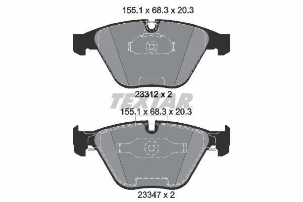 

Колодки тормозные передние BMW1(E82), 3.0, 04,11->, BMW3 (E90/E92/E93), 4.0, 03.07- TEXTAR