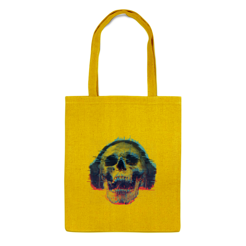 

Сумка-шоппер Printio Skull loves music желтая, Желтый, Skull loves music