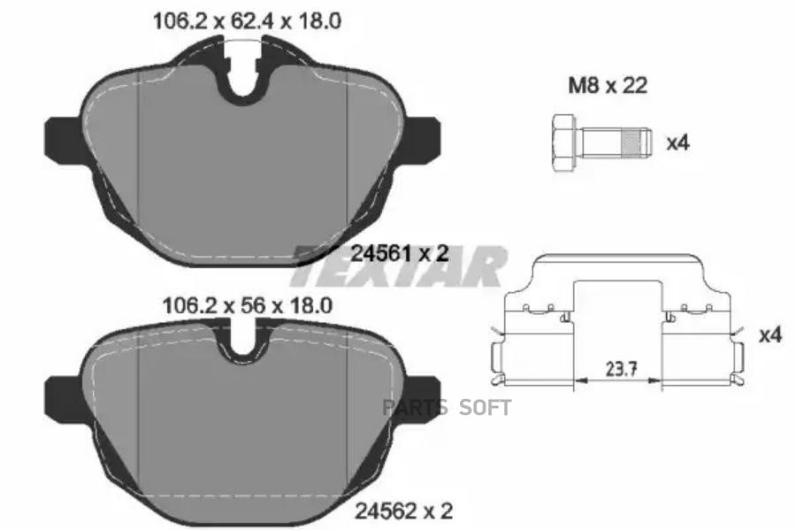 

Колодки тормозные задние BMW 5 (F10), 5 Touring (F11), X3 (F25), Z4 (E89) 5 SERIES TEXTAR