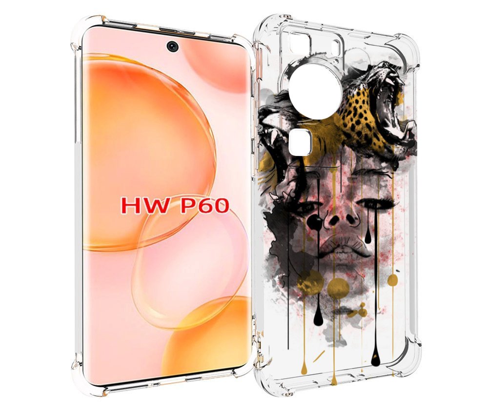 

Чехол MyPads Девушка гепард женский для Huawei P60, Tocco