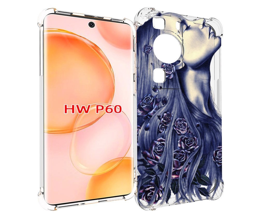

Чехол MyPads Девушка с розами женский для Huawei P60, Tocco