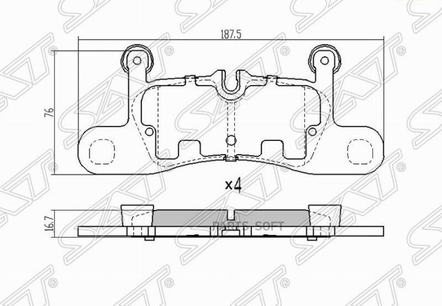 

Колодки тормозные зад vw touareg 3/6tdi SAT ST7P6698451