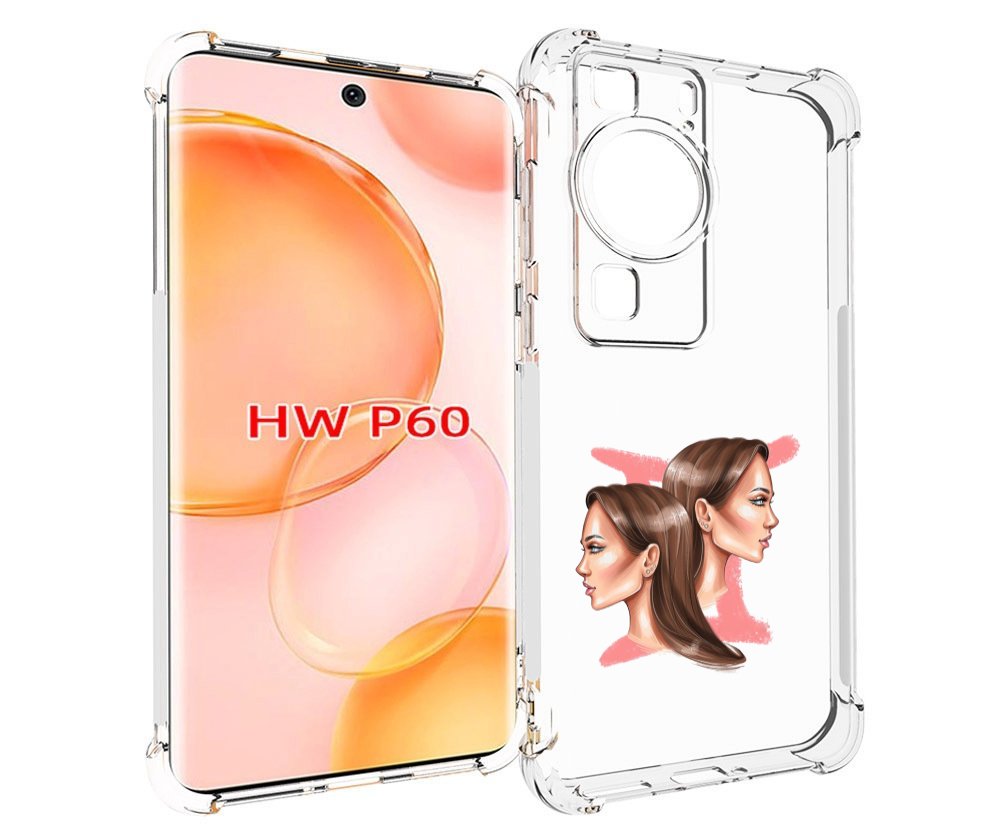 

Чехол MyPads Девушка-Близнецы женский для Huawei P60, Tocco