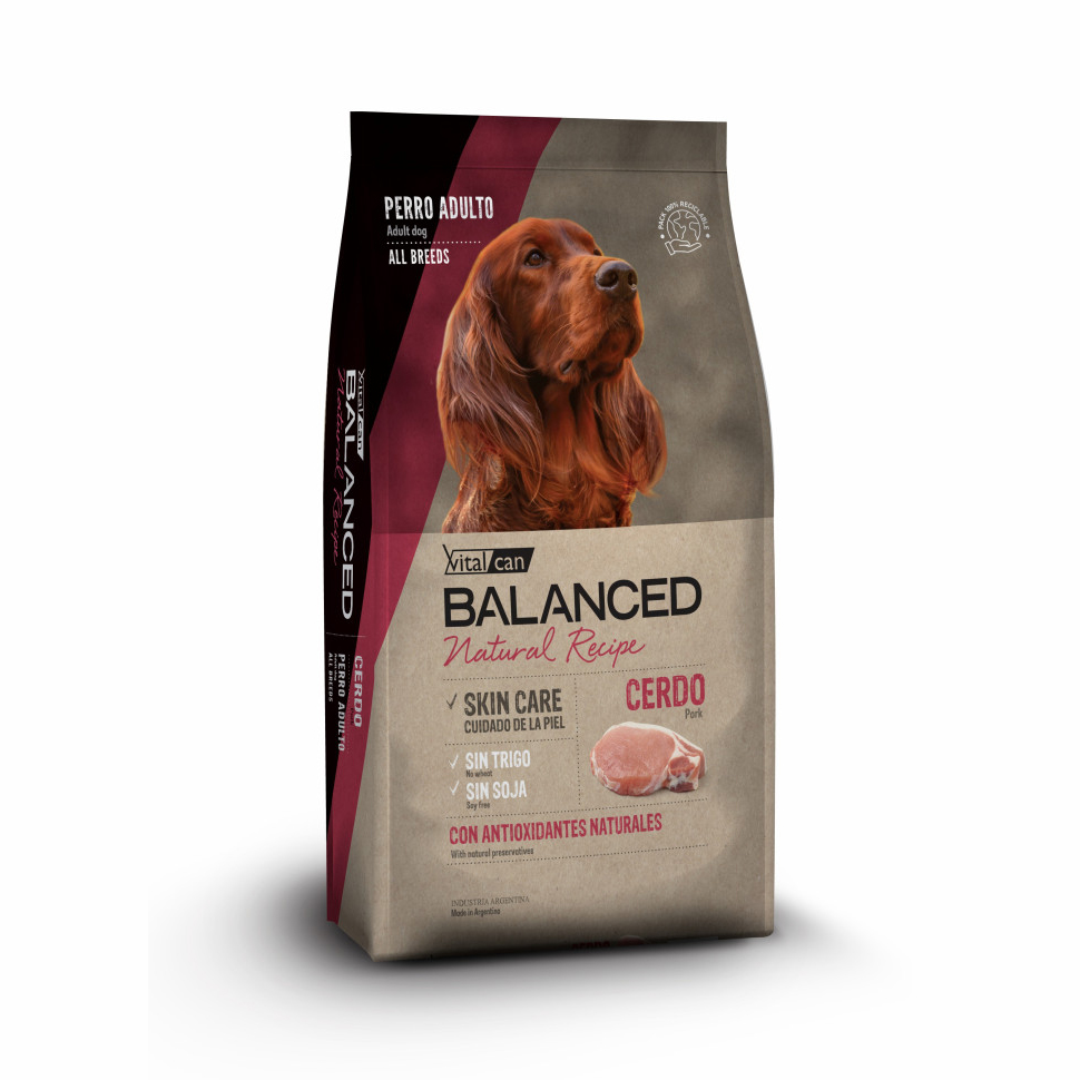 Сухой корм для собак Vitalcan Balanced Dog Adult Natural Recipe со свининой 3 кг 2250₽