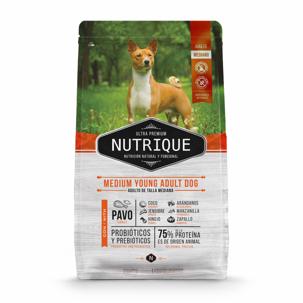 Сухой корм для собак Vitalcan Nutrique Dog Adult, для средних пород, с индейкой, 3 кг