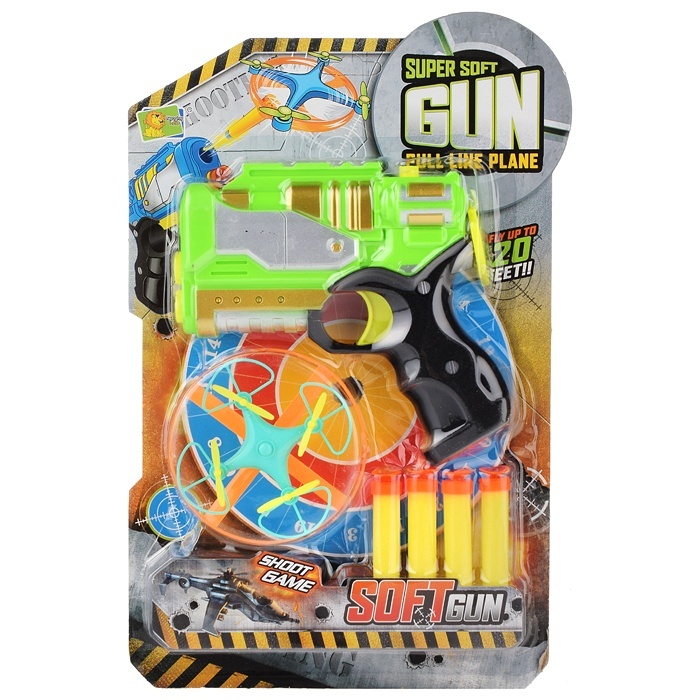 

Бластер Oubaoloon с мягкими пулями и диском для запуска, на листе, с мягкими пулями и диском для запуска, на листе