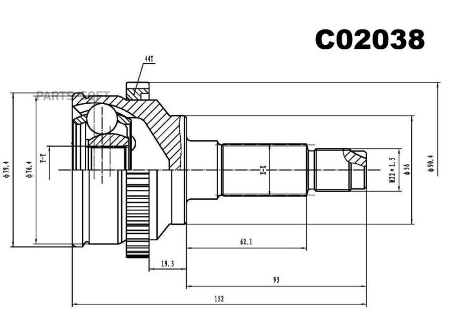 

SANGSIN BRAKE C02038 ШРУС внешний передний C02038