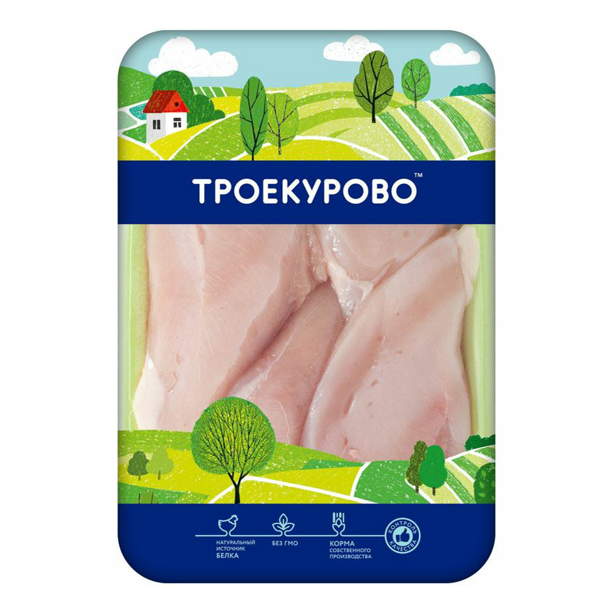 

Филе грудки цыпленка-бройлера без кожи Троекурово охлажденное +-1 кг