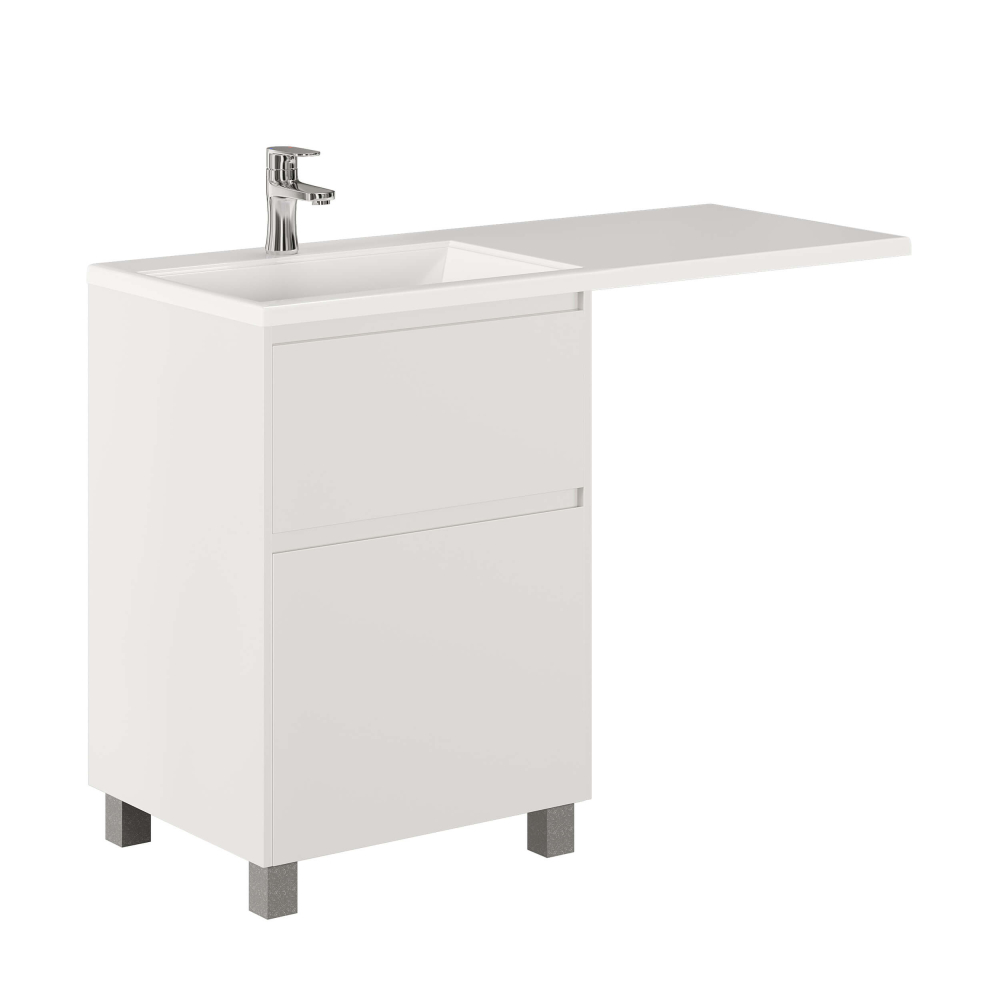 

Тумба с раковиной Creto Cafor 110 19-W110L, левая, белая