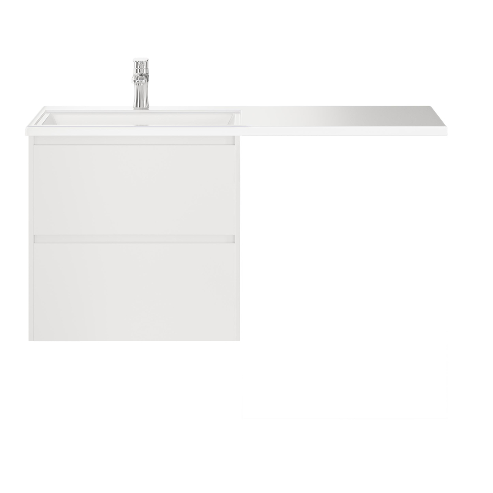 

Тумба с раковиной Creto Cafor 130 19-W130L, левая, белая