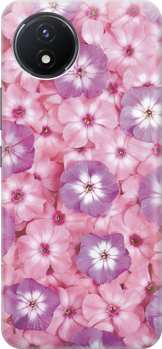 

Силиконовый чехол на Vivo Y02 с принтом "Розовые и фиолетовые филаки", Розовый;фиолетовый, 157835