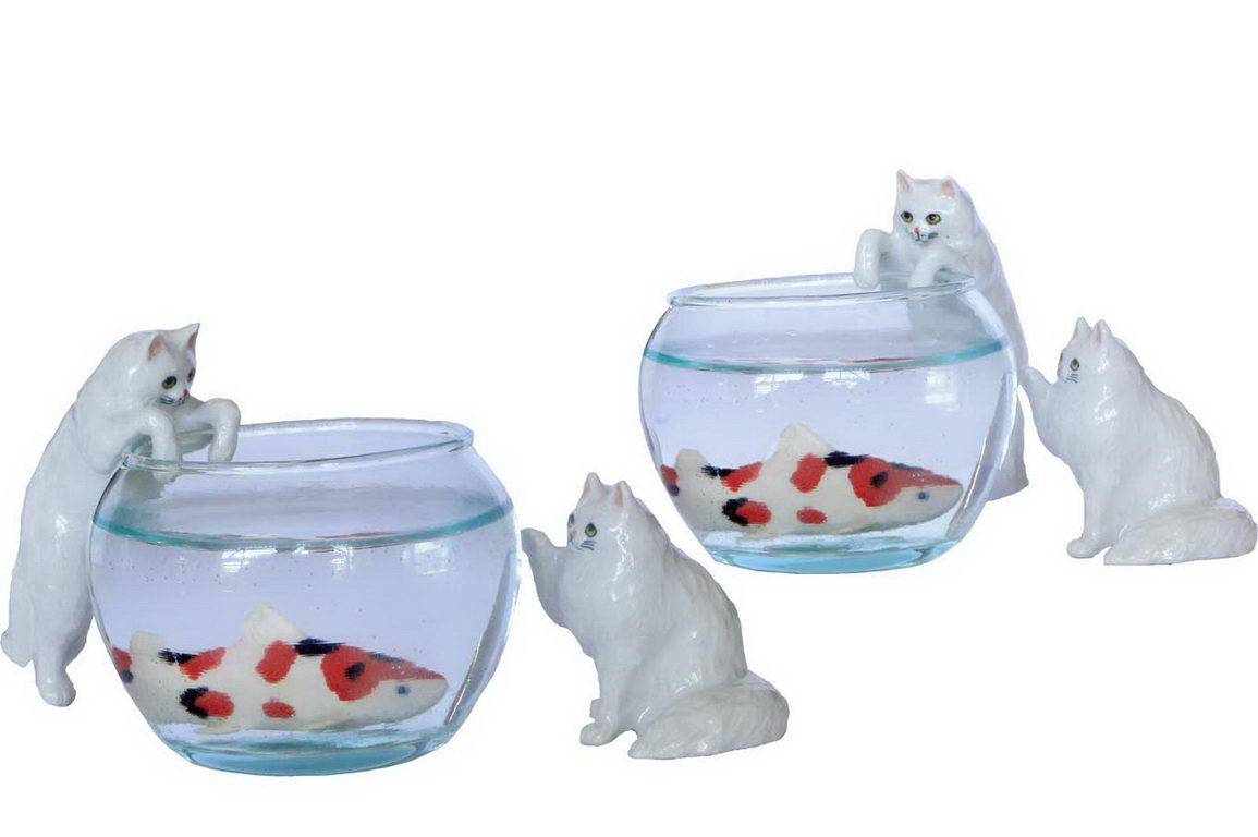 

Кошки персидские с аквариумом KLIMA, КОМПЛЕКТ, 6см, Белый