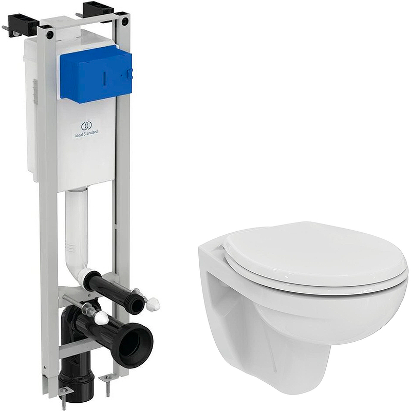 

Комплект унитаза с инсталляцией Ideal Standard Prosys Eco Frame Eurovit W660101 с сиденьем