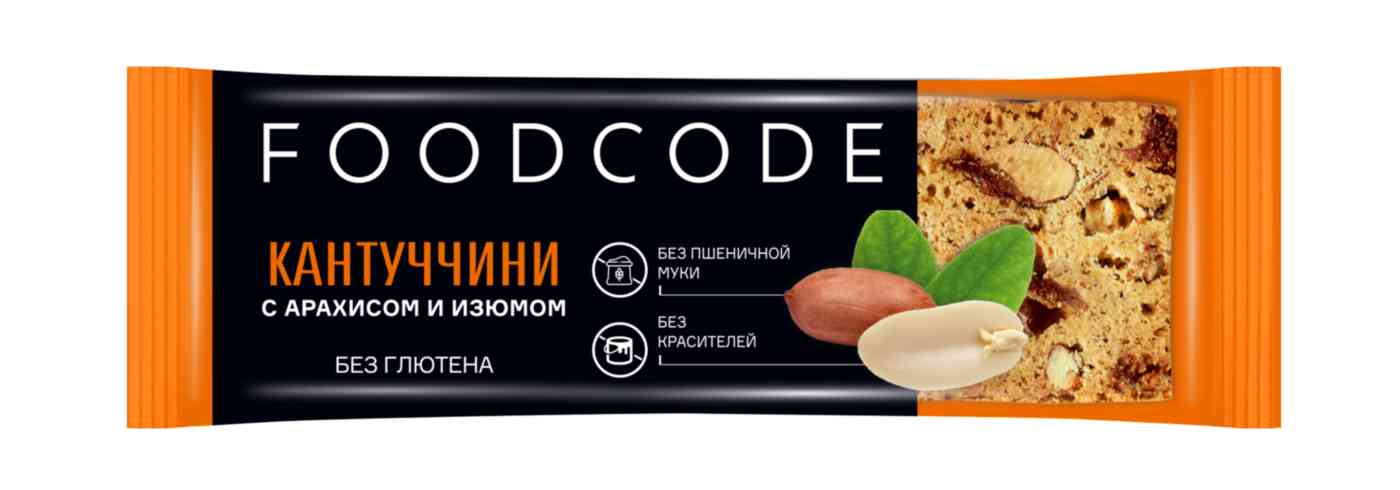 Кантуччини Foodcode с арахисом и изюмом 26 г