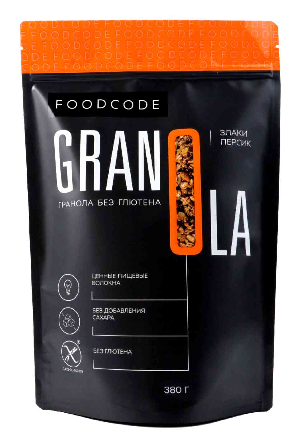 

Гранола Foodcode злаки-персик 380 г