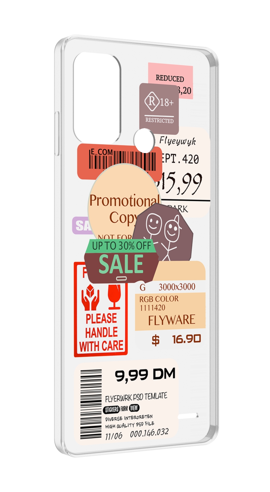 

Чехол MyPads скидочные-купоны-принт для ZTE Blade A52, Прозрачный, Tocco