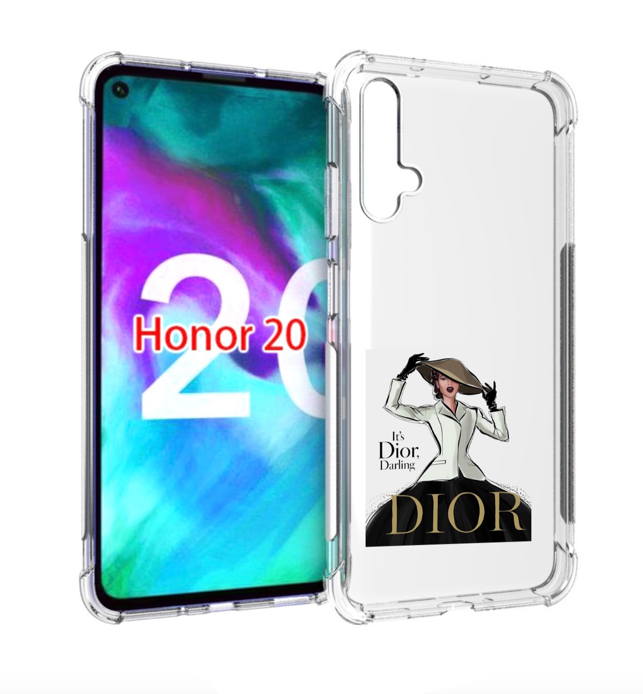 

Чехол бампер MyPads drawings of sketches для Honor 20 Honor, Прозрачный, Tocco