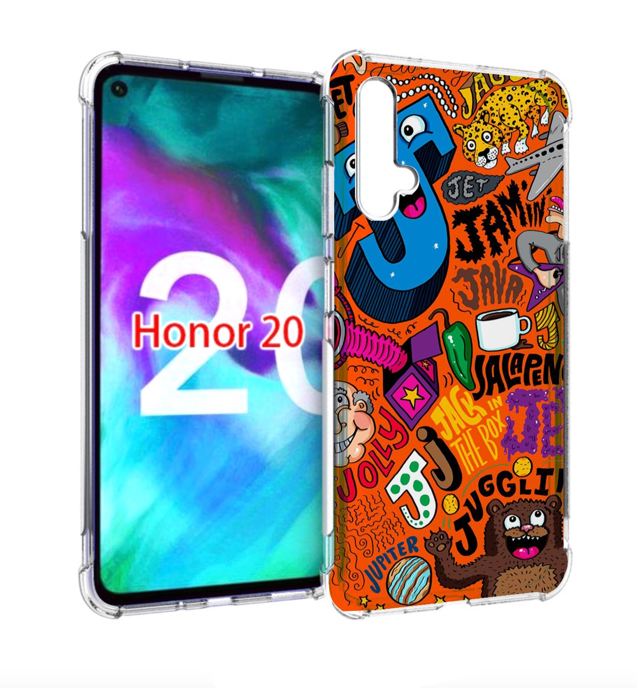 

Чехол бампер MyPads funky-decor для Honor 20, Прозрачный, Tocco