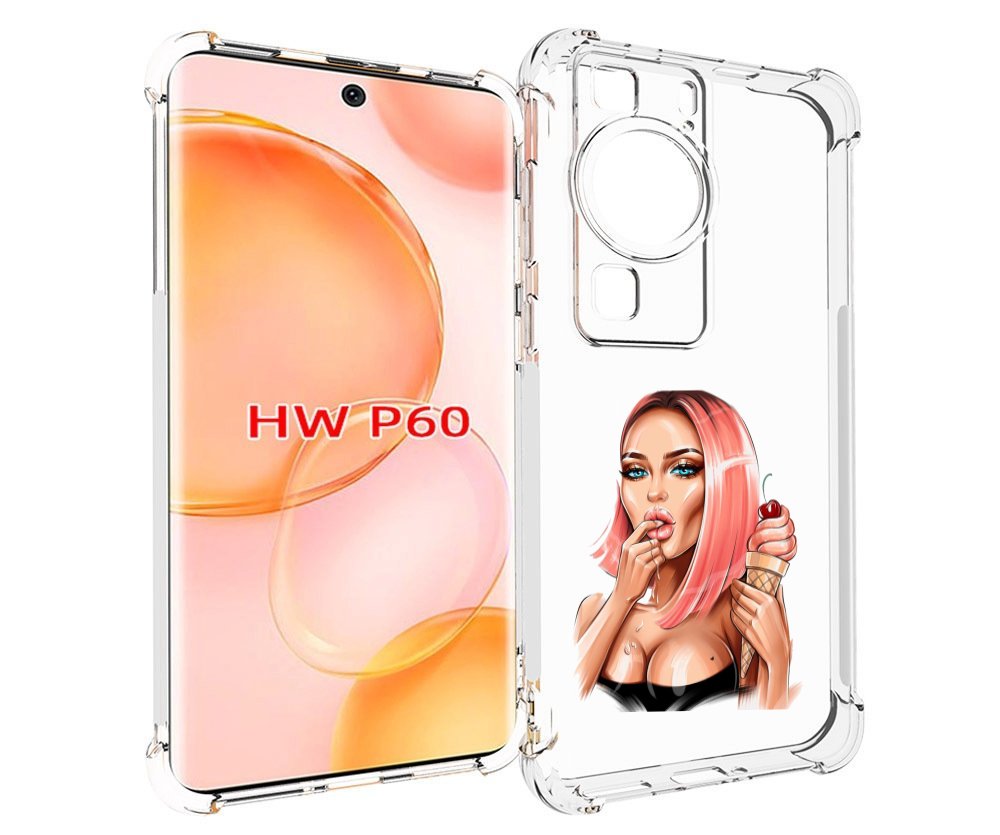 

Чехол MyPads Девушка-и-мороженое женский для Huawei P60, Tocco