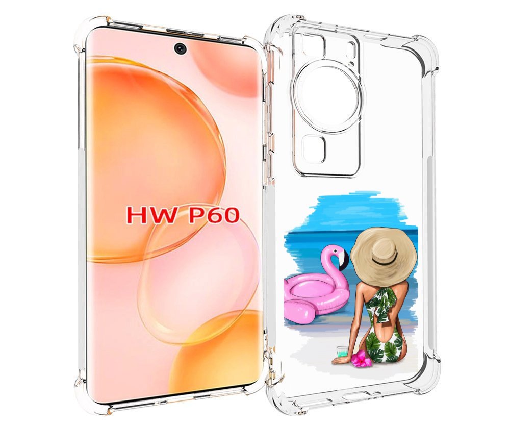 

Чехол MyPads Девушка-и-фламинго женский для Huawei P60, Tocco