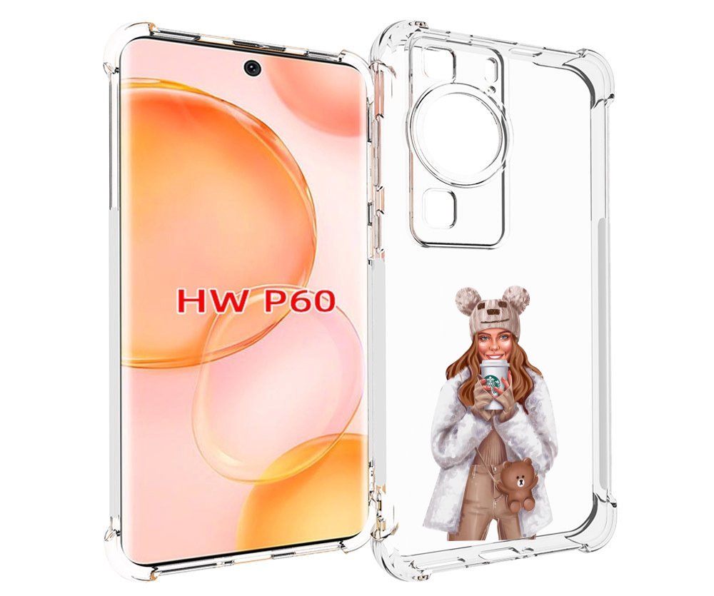 

Чехол MyPads Девушка-с-кофе-старбакс женский для Huawei P60, Tocco