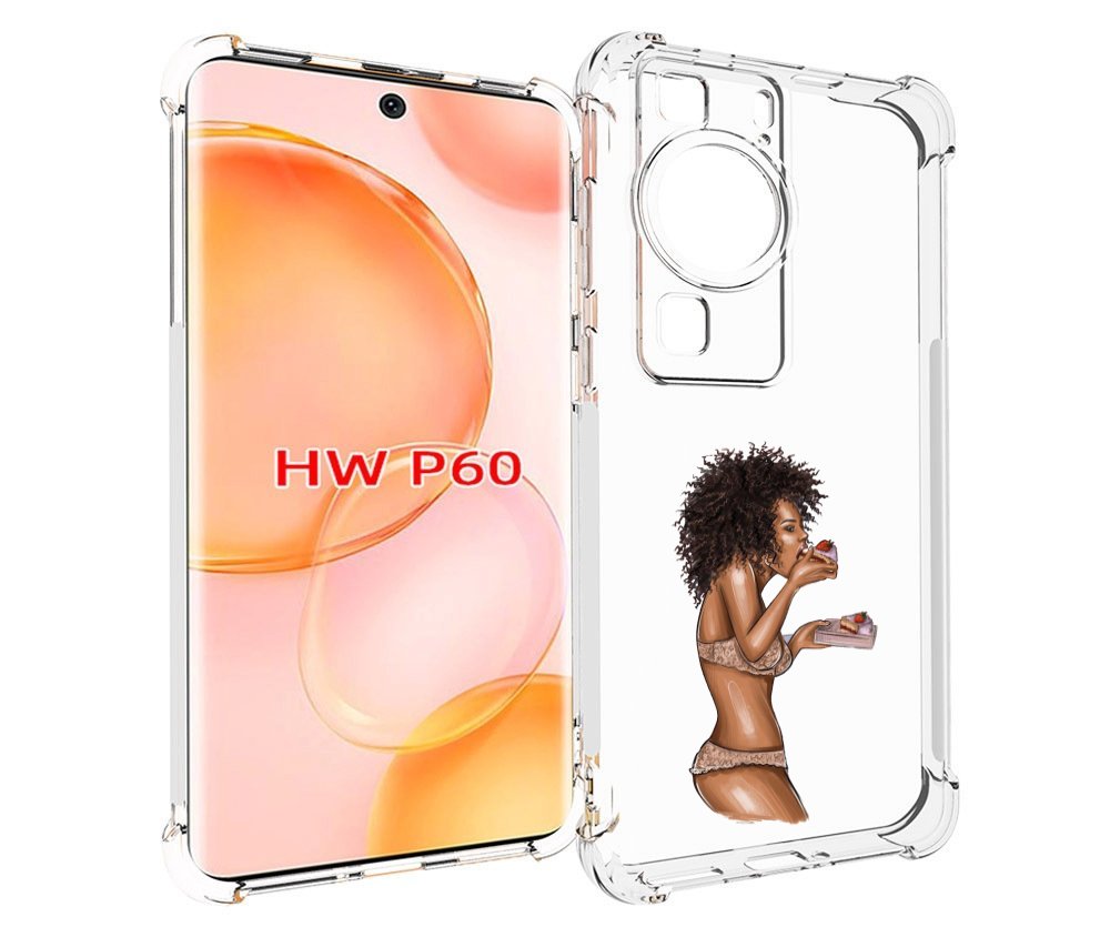 Чехол MyPads Девушка-с-пирожными женский для Huawei P60