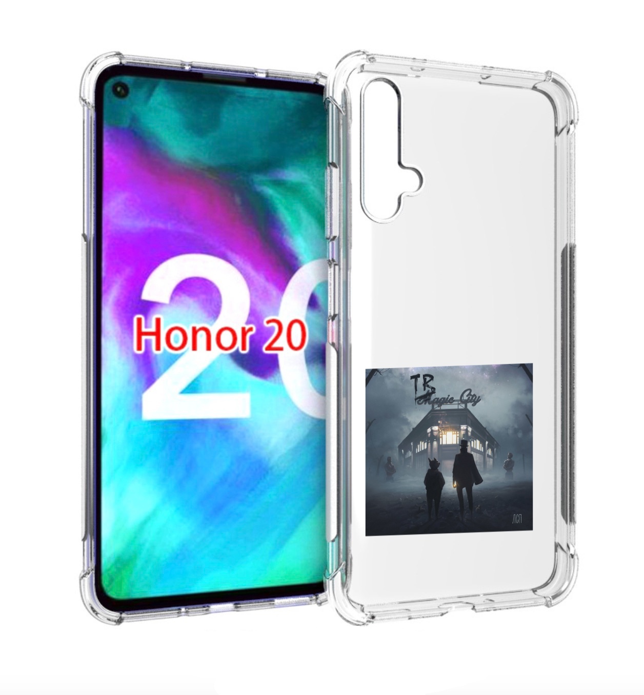 

Чехол бампер MyPads Tragic City ЛСП для Honor 20, Прозрачный, Tocco