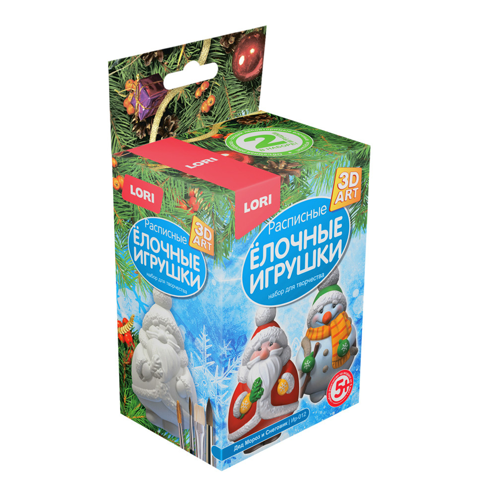 

3D Art. Роспись ёлочных игрушек Дед Мороз и Снеговик, Ир-012