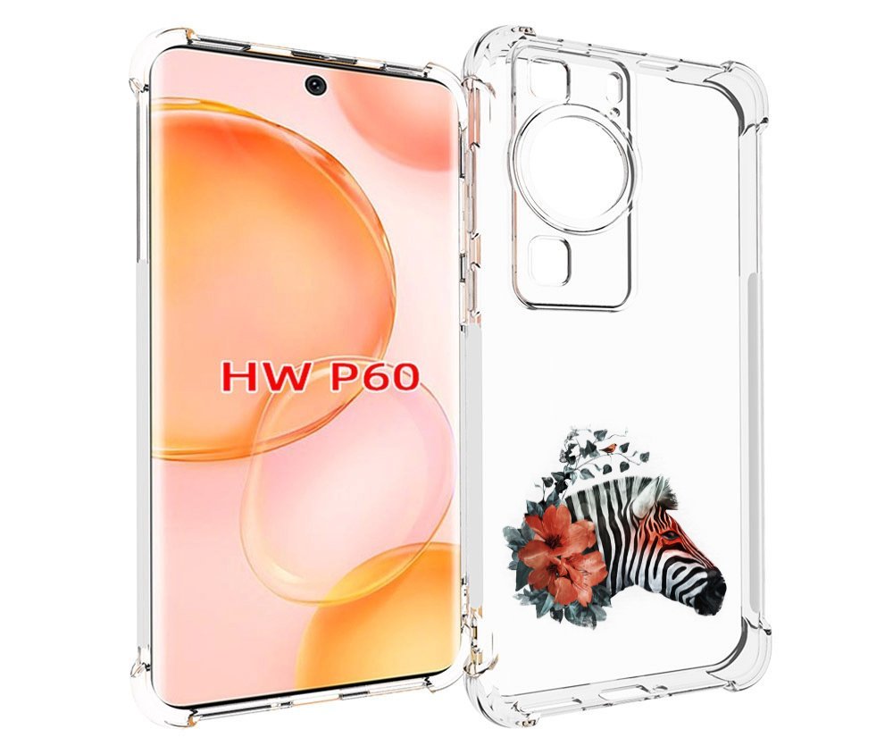 

Чехол MyPads Зебра с цветами для Huawei P60, Tocco