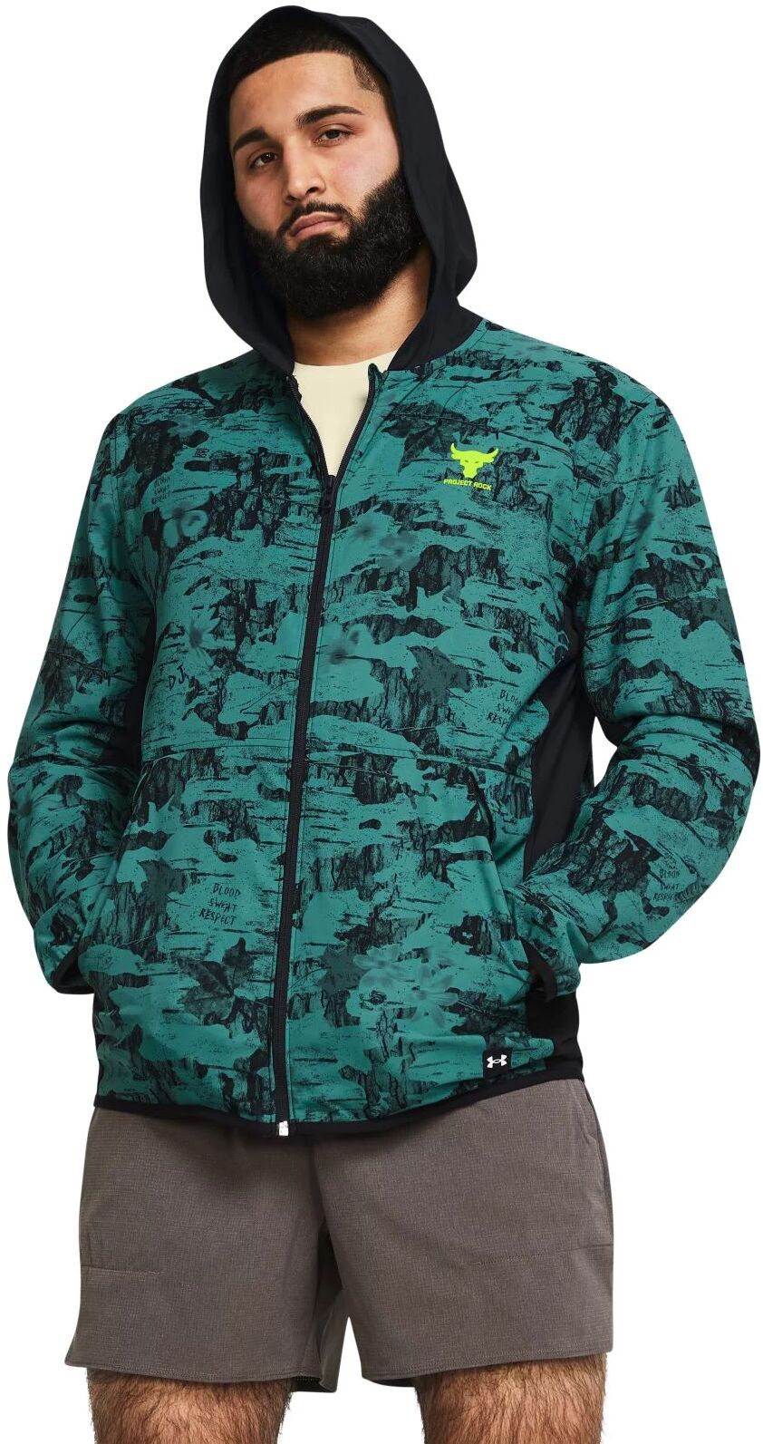 Толстовка мужская Under Armour Pjt Rck Iso Tide Hybrid Jkt зеленая SM 16199₽