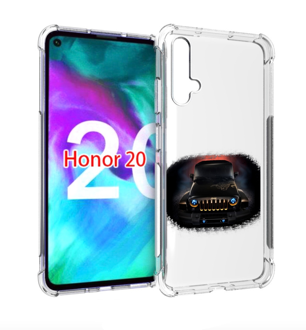 

Чехол бампер MyPads jeep джип 2 для Honor 20, Прозрачный, Tocco