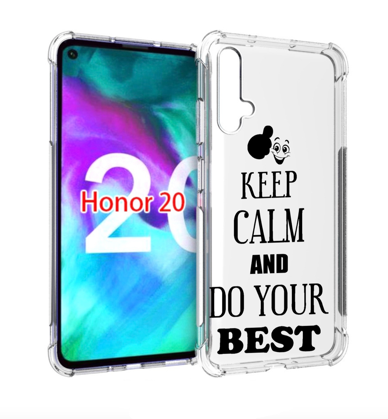 

Чехол бампер MyPads keep-calm-and для Honor 20, Прозрачный, Tocco