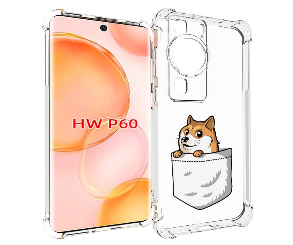 

Чехол MyPads Корги в кармане для Huawei P60, Tocco
