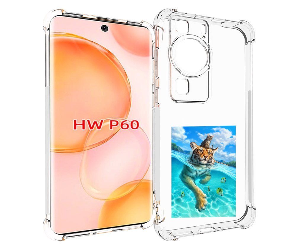 

Чехол MyPads Кот-на-тигре для Huawei P60, Tocco
