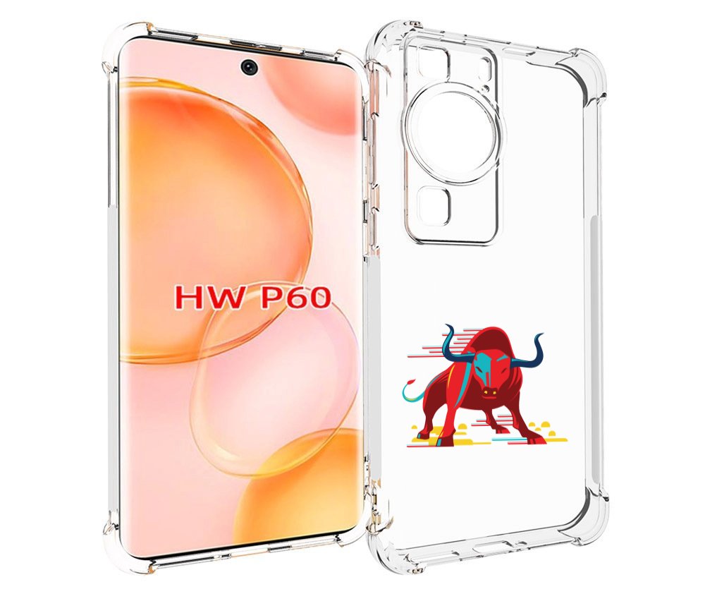 

Чехол MyPads Красный-бык для Huawei P60, Tocco
