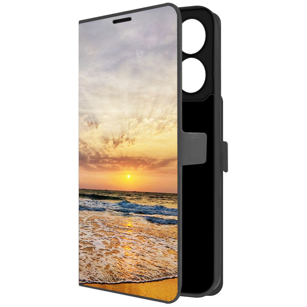 

Чехол-книжка Krutoff Eco Book для Xiaomi Redmi 13C Индия, Пляжи Гоа (черный)
