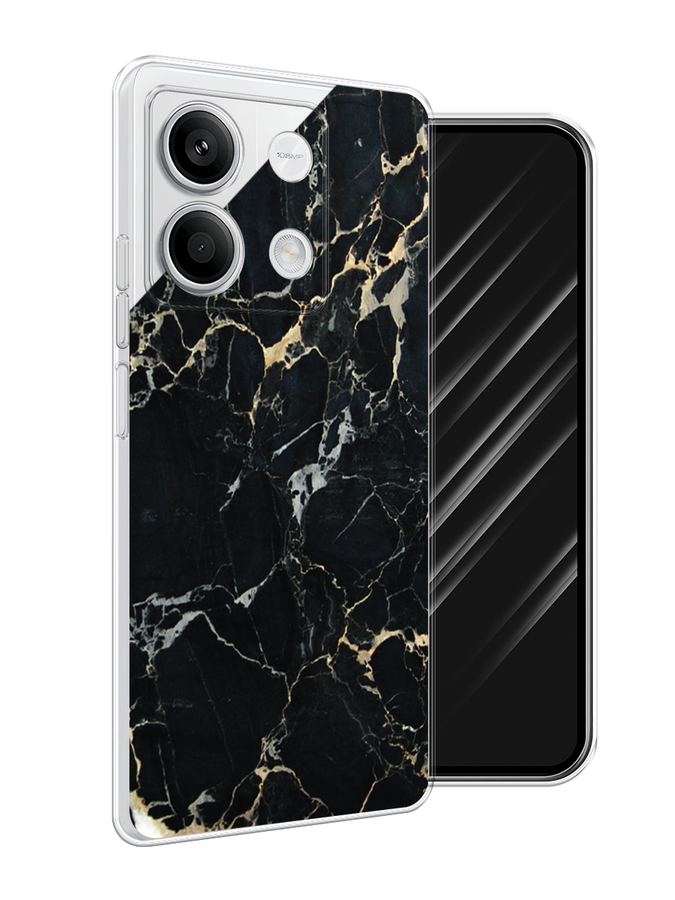 

Чехол Awog на Xiaomi Redmi Note 13 5G "Черный мрамор уголок", Черный;золотистый, 320050-1