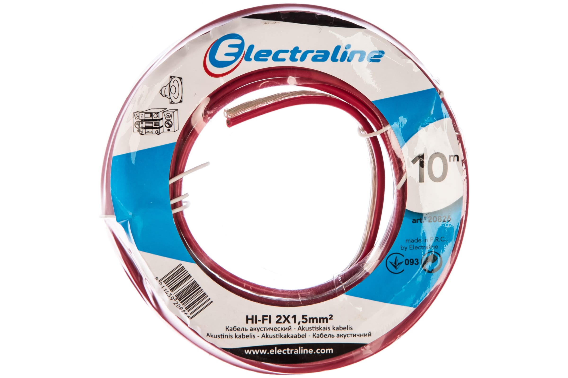 

Кабель HI-FI Electraline 2x1,5 мм2 20826, Черный;красный