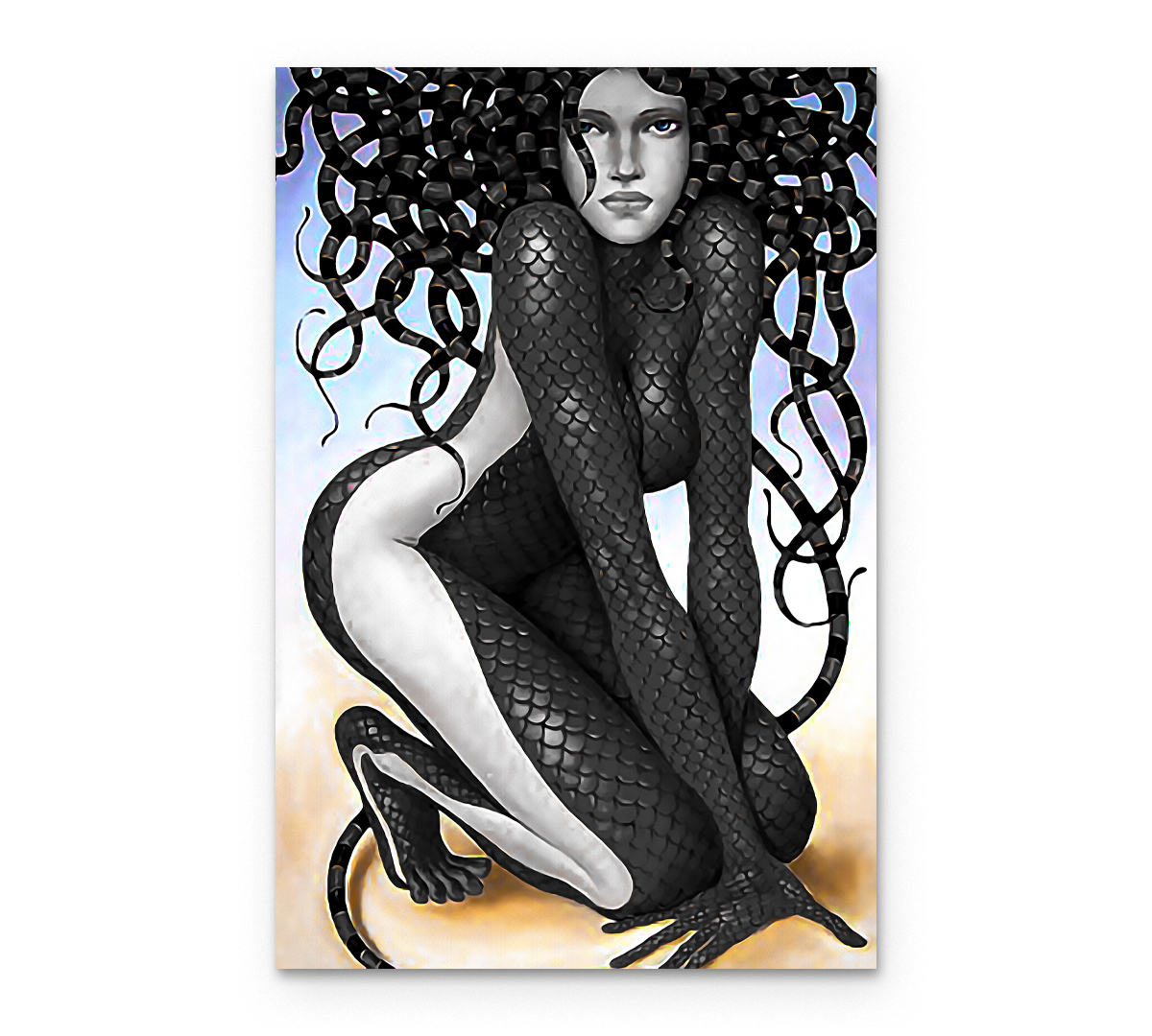

Картина интерьерная на холсте Poly Print Art Горгона черный 40х60 см.