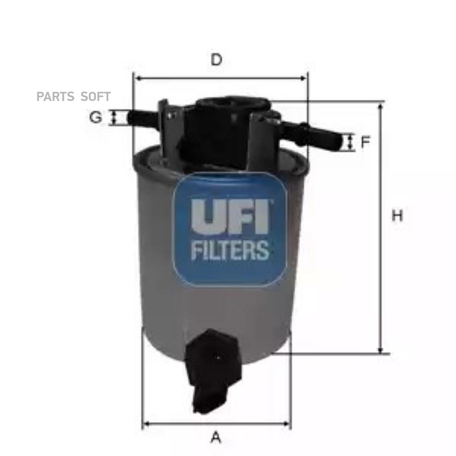 

Фильтр Топливный, Дизель Ufi 2402001