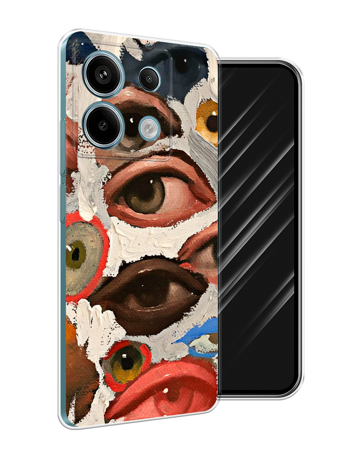 

Чехол Awog на Xiaomi Redmi Note 13 Pro 5G "Глаза масляная живопись", Серый;бежевый;красный, 320150-1