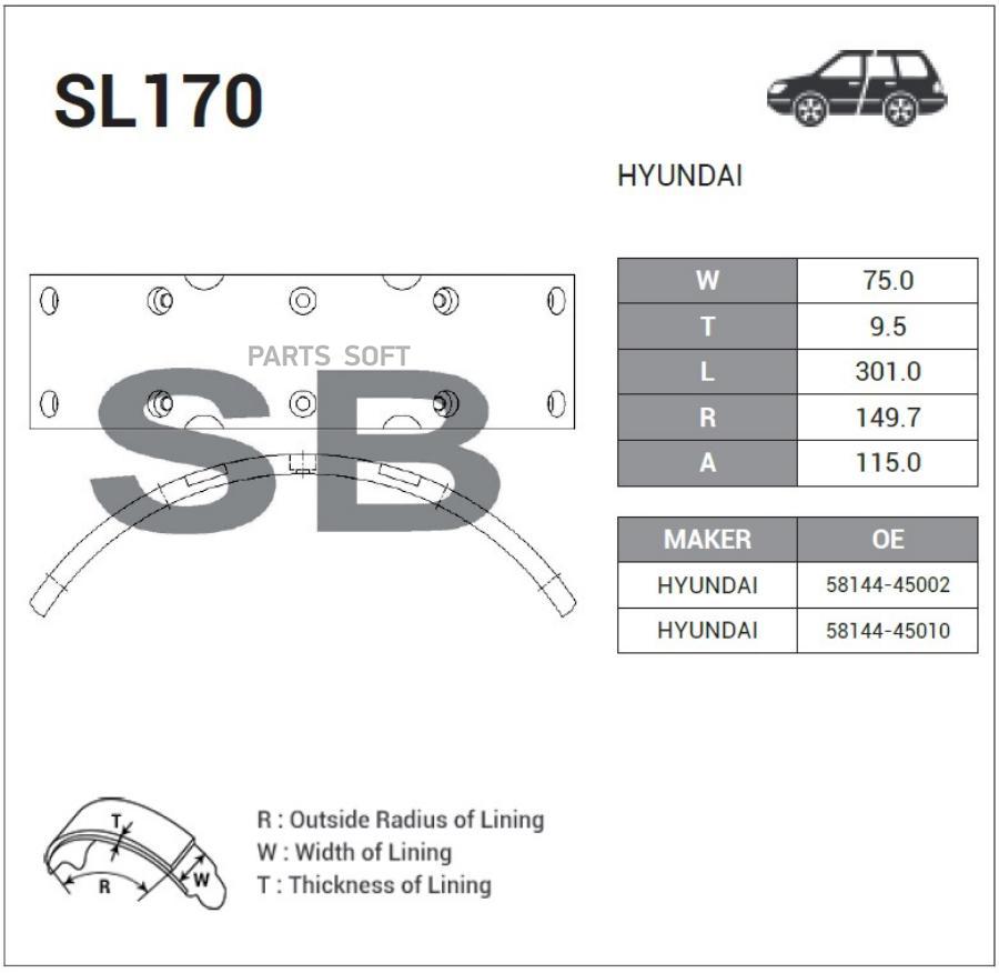 

Накладка Тормозная Sangsin brake арт. SL170