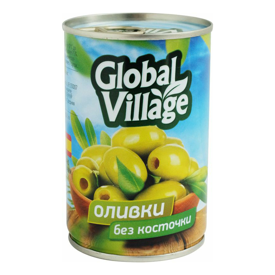 Оливки Global Village зеленые без косточки 300 г