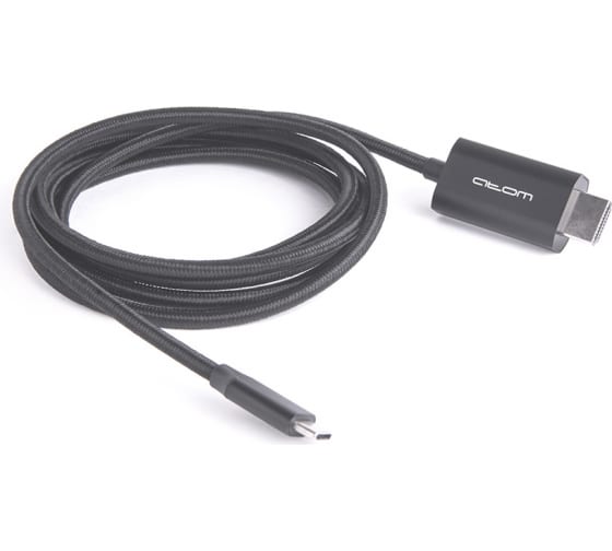 Atom Evolution Шнур USB Type-C 3.1 - HDMI, 1,8 м шт/шт, 4К, 30Гц, черный, 31003