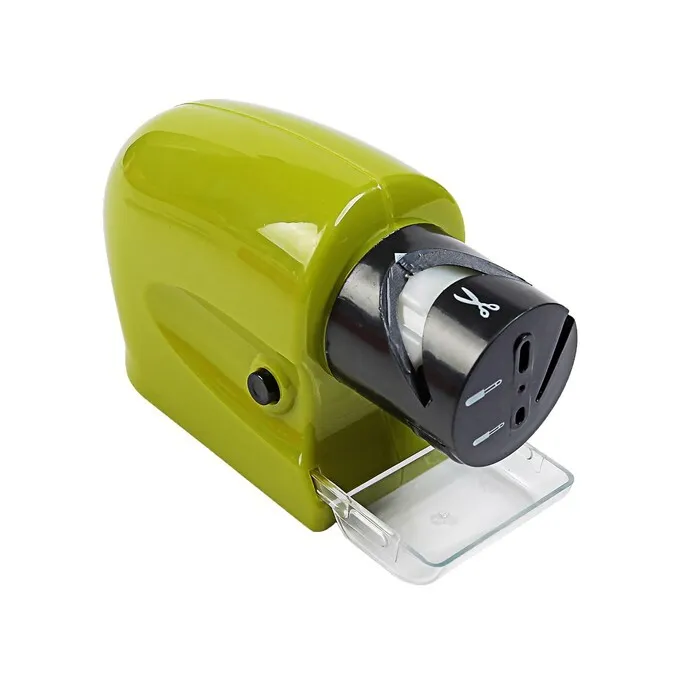 LUAZON Ножеточка LTE-02, электрическая, для ножей/ножниц/отвёрток, 4хАА (не в ком.), зелён