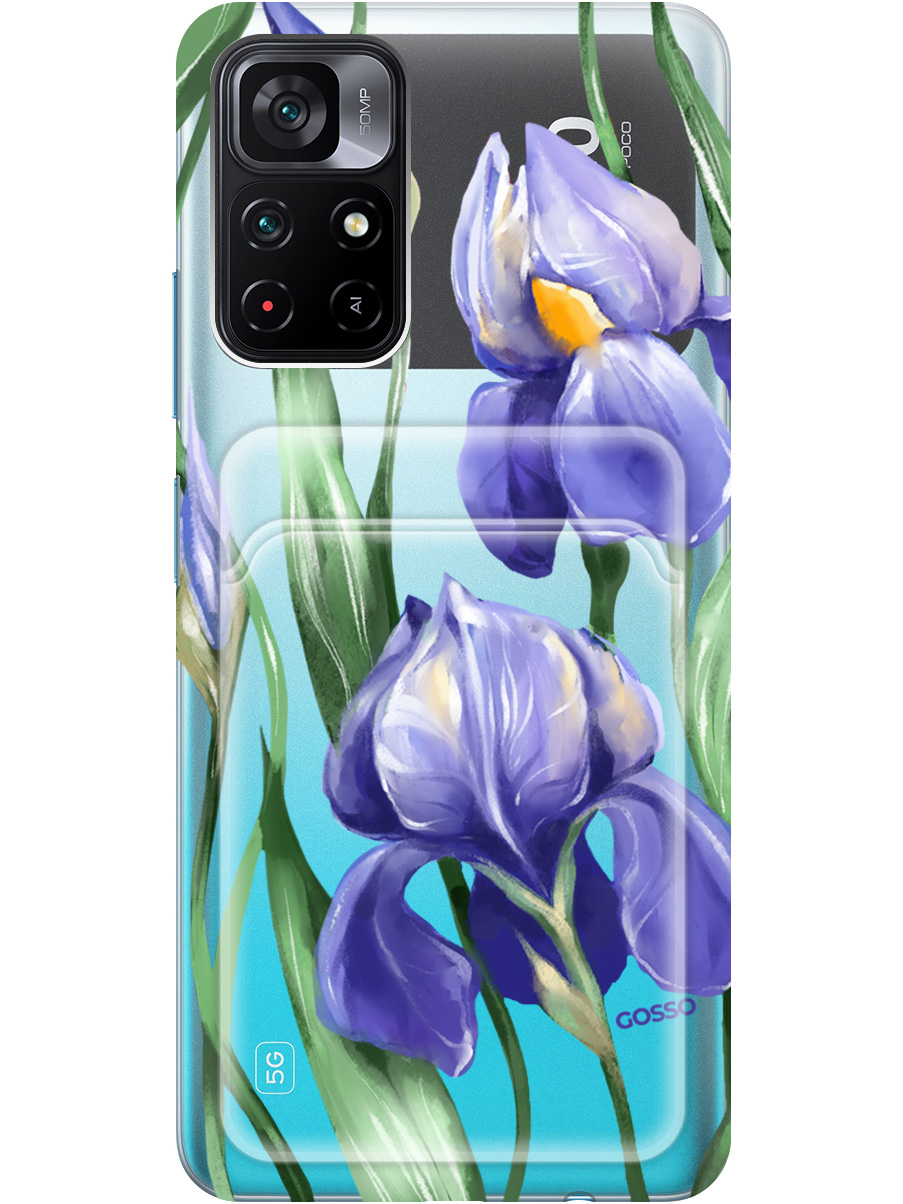 

Силиконовый чехол на Xiaomi Poco M4 Pro 5G с рисунком "Amazing Irises" прозрачный, Прозрачный;белый;синий, 20012064