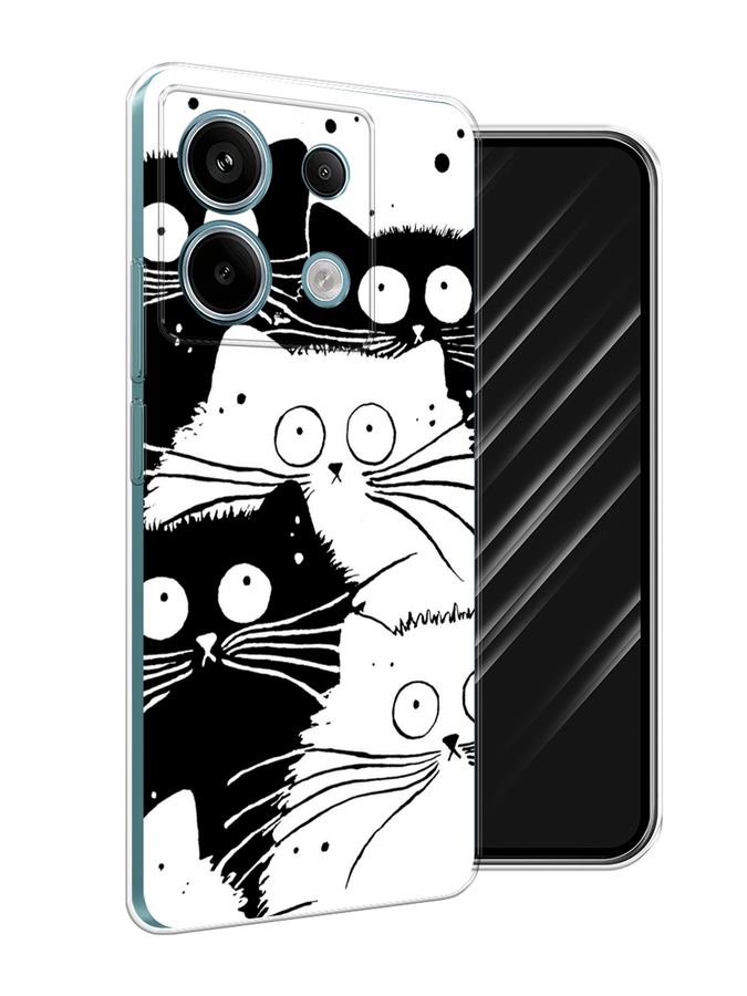 

Чехол Awog на Xiaomi Redmi Note 13 Pro 5G "Коты черно-белые", Черный;белый, 320150-1