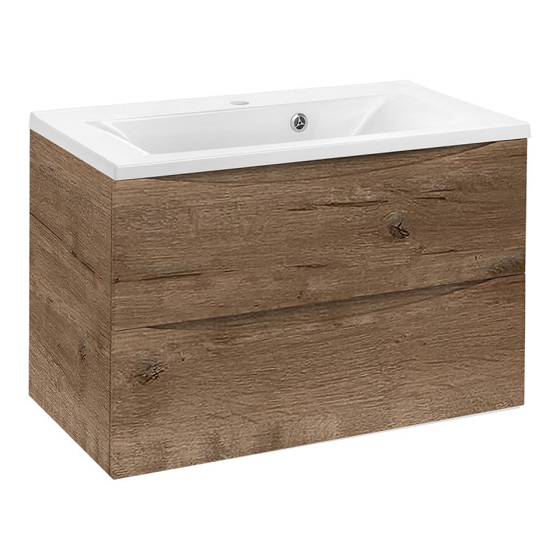 

Тумба с раковиной Vincea Mia 75 подвесная V.Oak VMC-2MA750VO+VCB-3M750W, Белый
